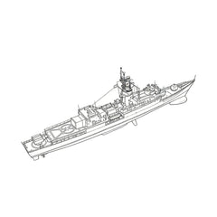 SSC163 Military Model USS Knox Class Frigate Water Line