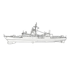 SSC163 Military Model USS Knox Class Frigate Water Line