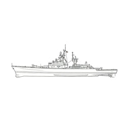 SSC164 Military Model USS Leahy Class Cruiser 1968 Water Line