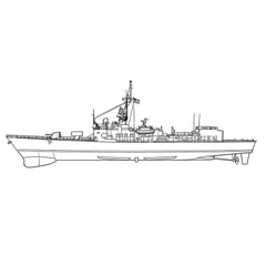 SSC168S Military Model USS Brooke Class FFG1 Guided Missile Frigate Full Hull