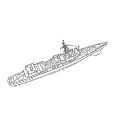 SSC168 Military Model USS Brooke Class FFG1 Guided Missile Frigate Water Line