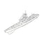 SSC168 Military Model USS Brooke Class FFG1 Guided Missile Frigate Water Line