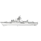 SSC170 Military Model SNS Baleares Class Frigate Water Line 3D Printed Resin Model Kit by SSMODEL