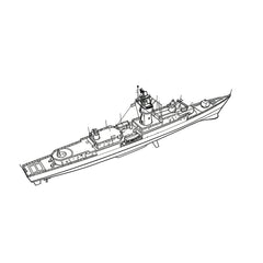 Detail view of SSC170S Military Model SNS Baleares Class Frigate Full Hull Model