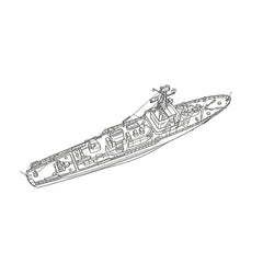 SSC172 Military Model CNS Type 6610 Minesweeper Water Line