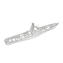 Detail view of SSC176S Military Model CNS Hainan Class Submarine Chaser Full Hull Model
