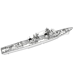 Detail view of SSC177S Military Model CNS Luda I Class Destroyer Full Hull Model