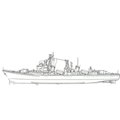 SSC177 Military Model CNS Luda I Class Destroyer Water Line