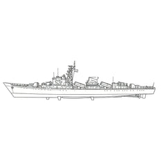 SSC180S Military Model CNS Jianghu I Class Frigate Full Hull