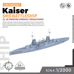 SSMODEL 587 Military Warship Model Kit SMS Kaiser Battleship