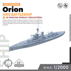 SSMODEL 592 Military Warship Model Kit HMS Orion Battleship water line