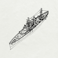 MRY-SFW SSC223 Royal Navy Norfolk-class Norfolk Heavy Cruiser Water Line