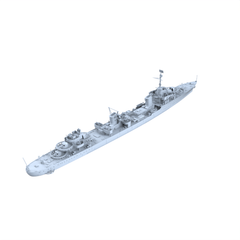 MRY-SFW SSC239 French Navy Le Fantasque-class Le Terrible Large Destroyer (1944) Water Line Resin Warship Military Ship Model Hobby Collection Unassembled Unpainted