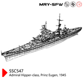 SSMODEL SSC547S Admiral Hipper-Class Prinz Eugen 1945 Full Hull
