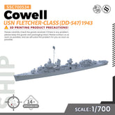 SSMODEL 534 Military Model Kit USN Fletcher-Class Cowell (DD-547) 1943