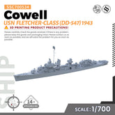 SSMODEL 534 Military Model Kit USN Fletcher-Class Cowell (DD-547) 1943