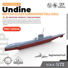 SSMODEL 955S Military Model Kit British Undine Class Submarine Full Hull