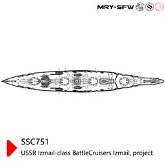 SSMODEL 751 Military Model Kit USSR Izmail-Class Battle Cruisers Izmail, Project Water Line