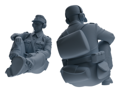 Detail view of MRY-SFW LYGR649 WWII Mine Soldier Six-Person Rest Group Model