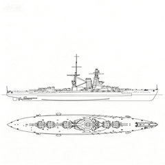 SSC127 Military Model IJN Kaga Class TOSA Battleship Water Line