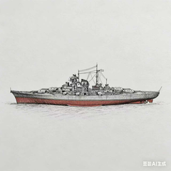SSC131 Military Model DKM Bismarck Class Bismarck Battleship Water Line