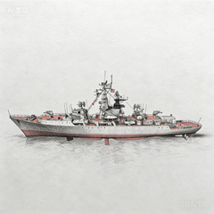 RHWS055S-A Military Model USSR Soviet Union Project 1134 Berkut Kresta I Class Full Hull