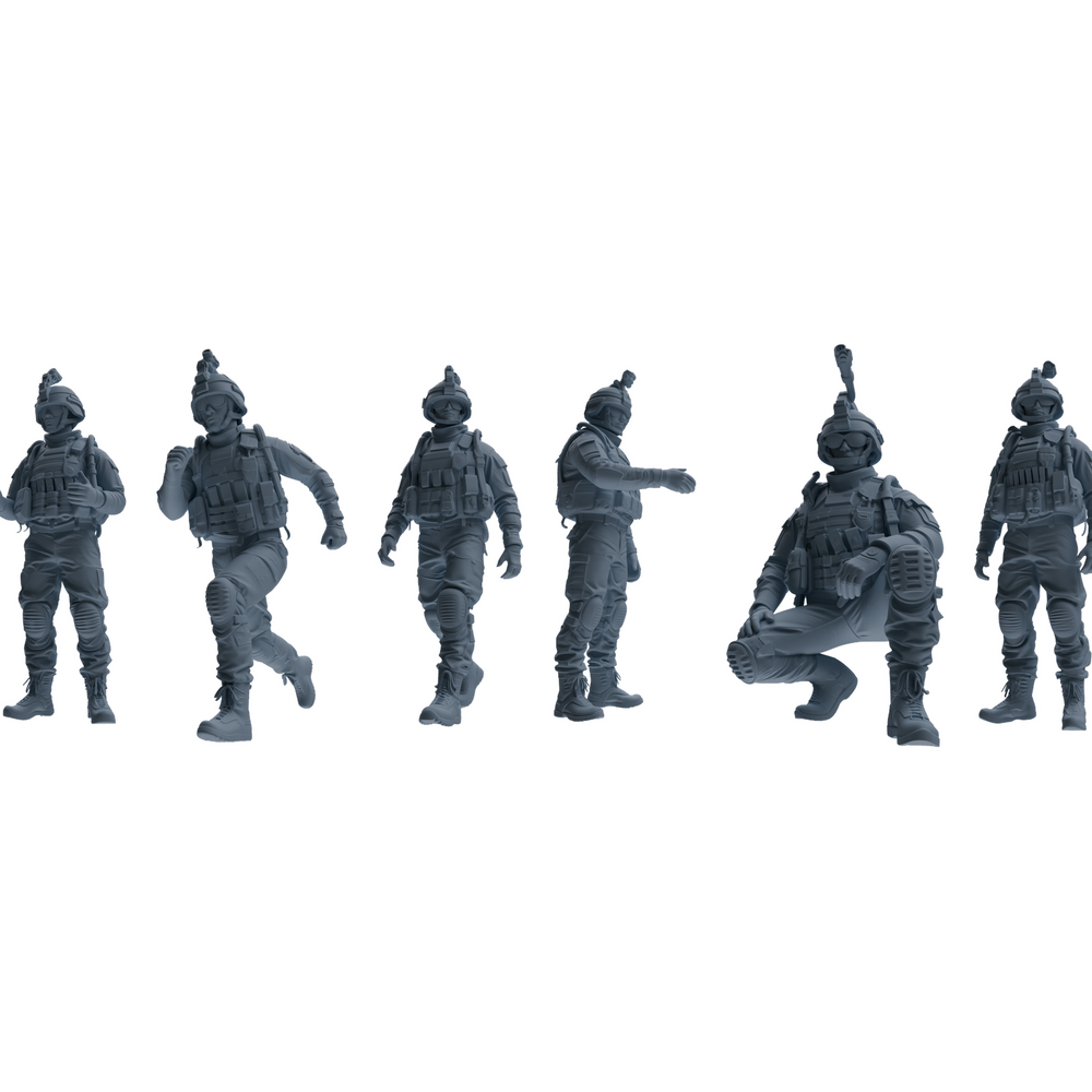 MRY-SFW LYGR619 Modern U.S. Cement Army Six-Person Daily 3D Printed Resin Model Kit by SSMODEL