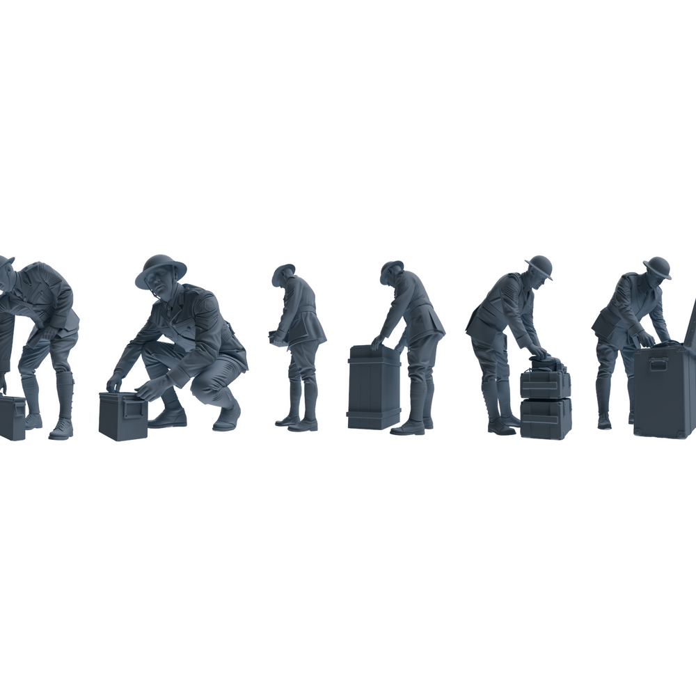 MRY-SFW LYGR604 Historical WWII British Army Six-Person Combat Readiness Group 3D Printed Resin Model Kit by SSMODEL