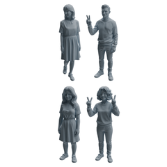 MRY-SFW LYTR1058 Casual Wear Character Modern Model 4 pcs 3D Printed Resin Model Kit by SSMODEL