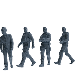 MRY-SFW SSTR128 Miniatures Soldier Model Kit Boston Attack Modern Boston Police Four-Person Patrol Group 2