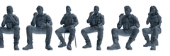 MRY-SFW SSTR012 Miniatures Soldier Model Kit Modern Navy SEAL Six-Person Eating Group