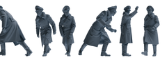 MRY-SFW LYGR713 WWII German Army Officer War Scene Six-Person Advancing Group 3D Printed Resin Model Kit by SSMODEL