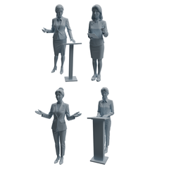 MRY-SFW LYTR961 Podium Teaching Teacher Character Modern Model 4 pcs 3D Printed Resin Model Kit by SSMODEL