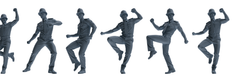 MRY-SFW LYGR807 Modern British Police Six-Person Dancing Group 3D Printed Resin Model Kit by SSMODEL