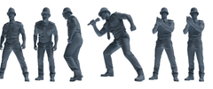 MRY-SFW LYGR801 Modern British Police Six-Person Singing Group 3D Printed Resin Model Kit by SSMODEL