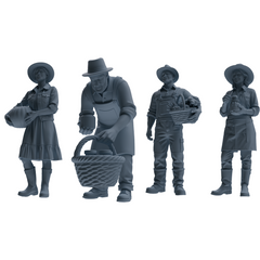 MRY-SFW LYTR908 Farm Harvest Character Modern Model 4 pcs 3D Printed Resin Model Kit by SSMODEL