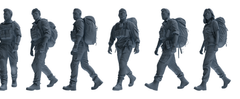 MRY-SFW SSTR020 Miniatures Soldier Model Kit Modern Navy SEAL Six-Person Foot March Group
