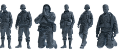 MRY-SFW SSTR071 Miniatures Soldier Model Kit Saving Ryan in Normandy WWII U.S. Army Six-Person Praying Group