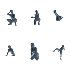 MRY-SFW LYTR834 Multi-action Fitness Female Figure Modern Model 6 pcs Miniature Car Diorama Figures Scene Props Accessories Resin 3D Printed Resin Model Kit by SSMODEL