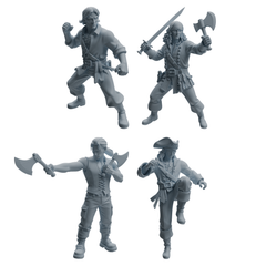 MRY-SFW LYTR1098 Axe-wielding Pirate Character Modern Model 4 pcs 3D Printed Resin Model Kit by SSMODEL