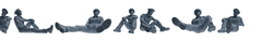 MRY-SFW LYGR770 Modern Hong Kong Police Seven-Person Rest Group 3D Printed Resin Model Kit by SSMODEL