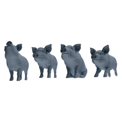 MRY-SFW LYTR847 Farm Pig Pose Model 4 pcs Miniature Car Diorama Figures Scene Props Accessories Resin 3D Printed Resin Model Kit by SSMODEL