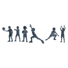 MRY-SFW LYTR819 Child Basketball Player Figure Modern Model 6 pcs Miniature Car Diorama Figures Scene Props Accessories Resin 3D Printed Resin Model Kit by SSMODEL