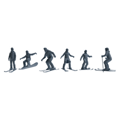MRY-SFW LYTR803 Skiing Figure Modern Model 6 pcs Miniature Car Diorama Figures Scene Props Accessories Resin 3D Printed Resin Model Kit by SSMODEL