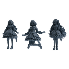 MRY-SFW LYTR871 Lolita Girl Figure Modern Model 3 pcs 3D Printed Resin Model Kit by SSMODEL
