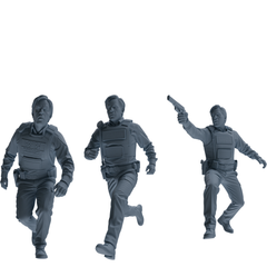 MRY-SFW SSTR113 Miniatures Soldier Model Kit Boston Attack Modern Boston Police Four-Person Arrest Group 2