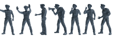 MRY-SFW LYGR773 Modern Hong Kong Police Seven-Person Blocking Group 3D Printed Resin Model Kit by SSMODEL