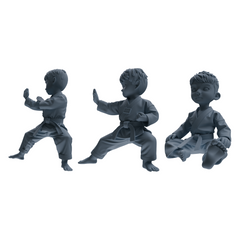 MRY-SFW LYTR817 Cartoon Karate Child Figure Modern Model 3 pcs Miniature Car Diorama Figures Scene Props Accessories Resin 3D Printed Resin Model Kit by SSMODEL