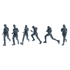 MRY-SFW LYTR821 Outdoor Running Athlete Figure Modern Model 6 pcs Miniature Car Diorama Figures Scene Props Accessories Resin 3D Printed Resin Model Kit by SSMODEL