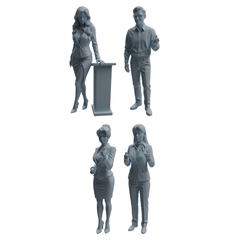 MRY-SFW LYTR963 Workplace Speaker Lecturer Character Modern Model 4 pcs 3D Printed Resin Model Kit by SSMODEL